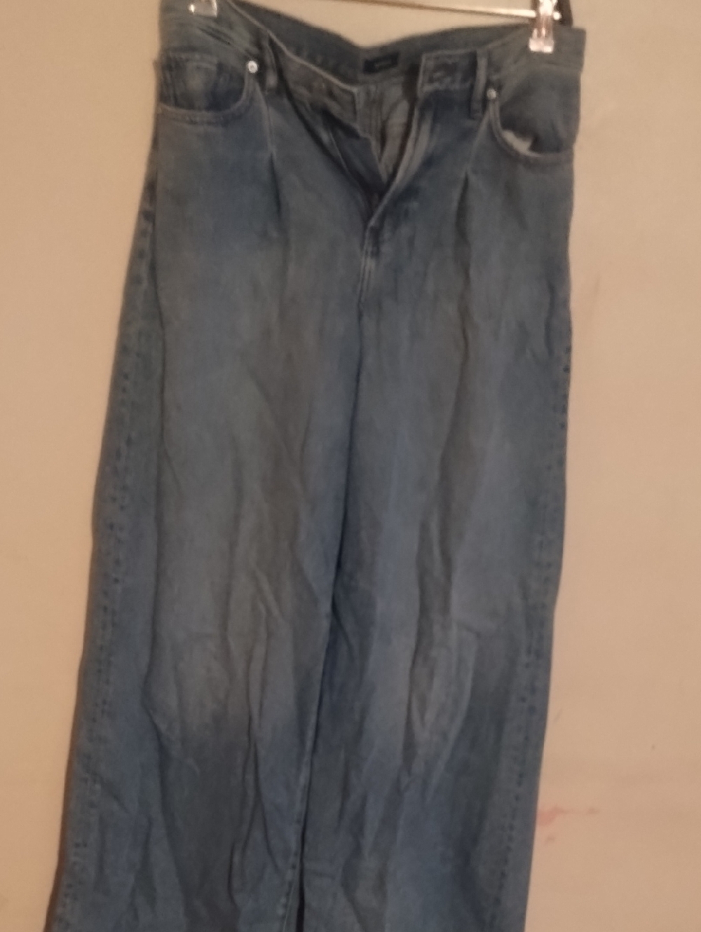Classic High-Waist Wide Leg Blue Jeans
